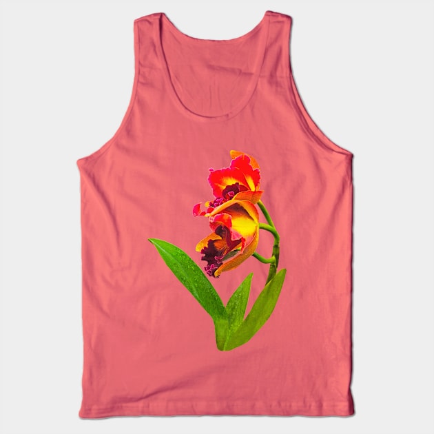 Orchids - Frilly Red and Yellow Orchids Tank Top by SusanSavad